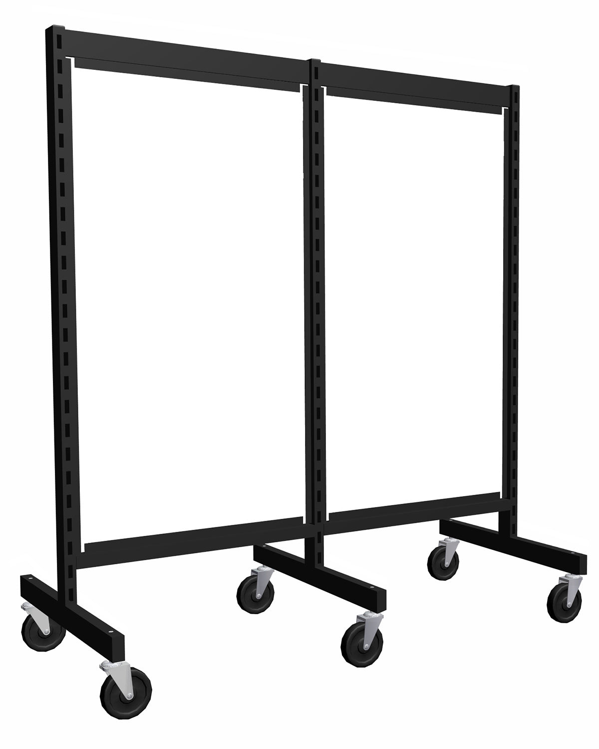 Présentoir de gondole argent de 48'' ( 2 sections de 24'' ) avec mélamine blanche. - Boutique de golf - Mobico Canada