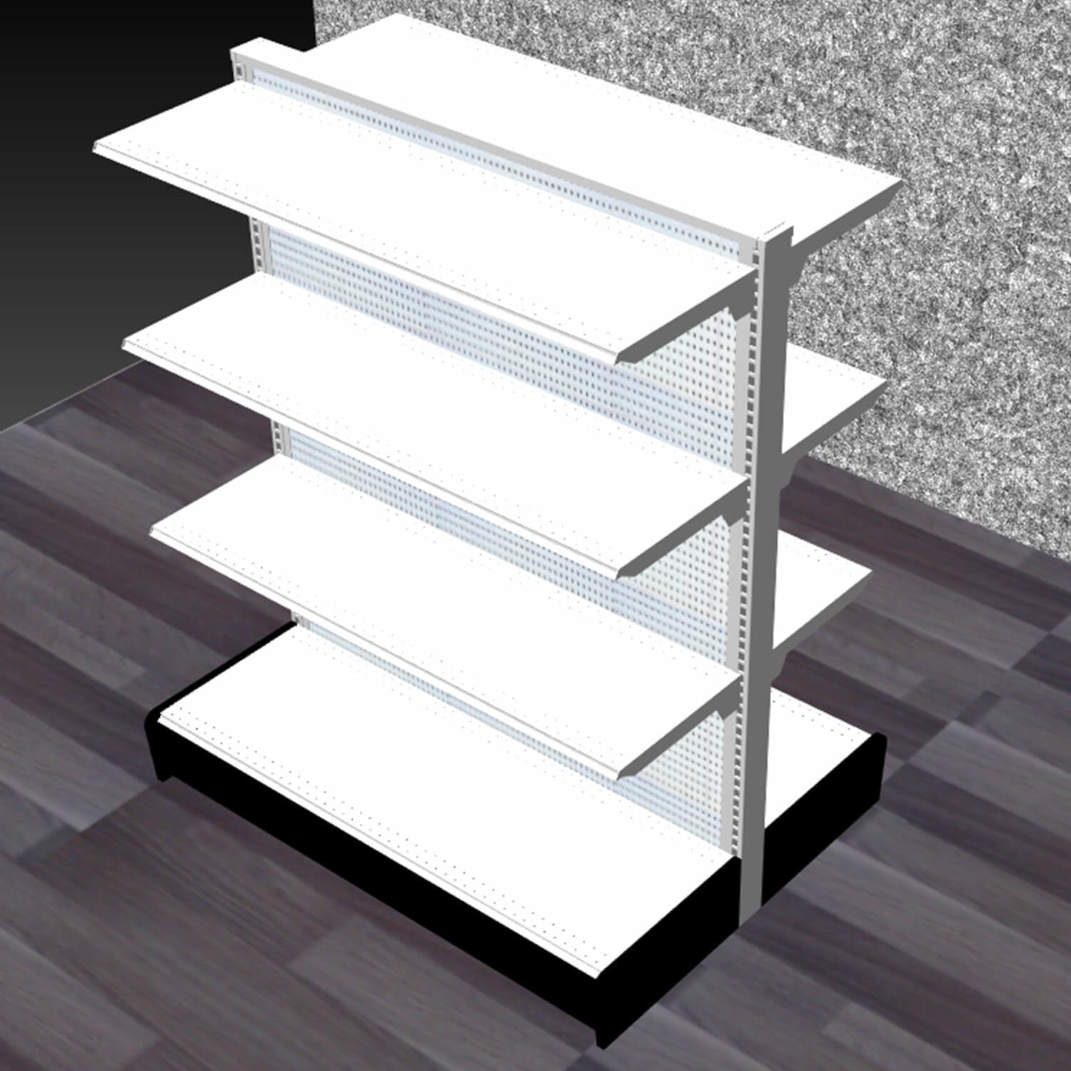 Étagères en îlot double – Système de gondole 48" x 60" H avec base de 16" - Étagère commerciale, gondole, murale et Îlot de magasin - Mobico Canada