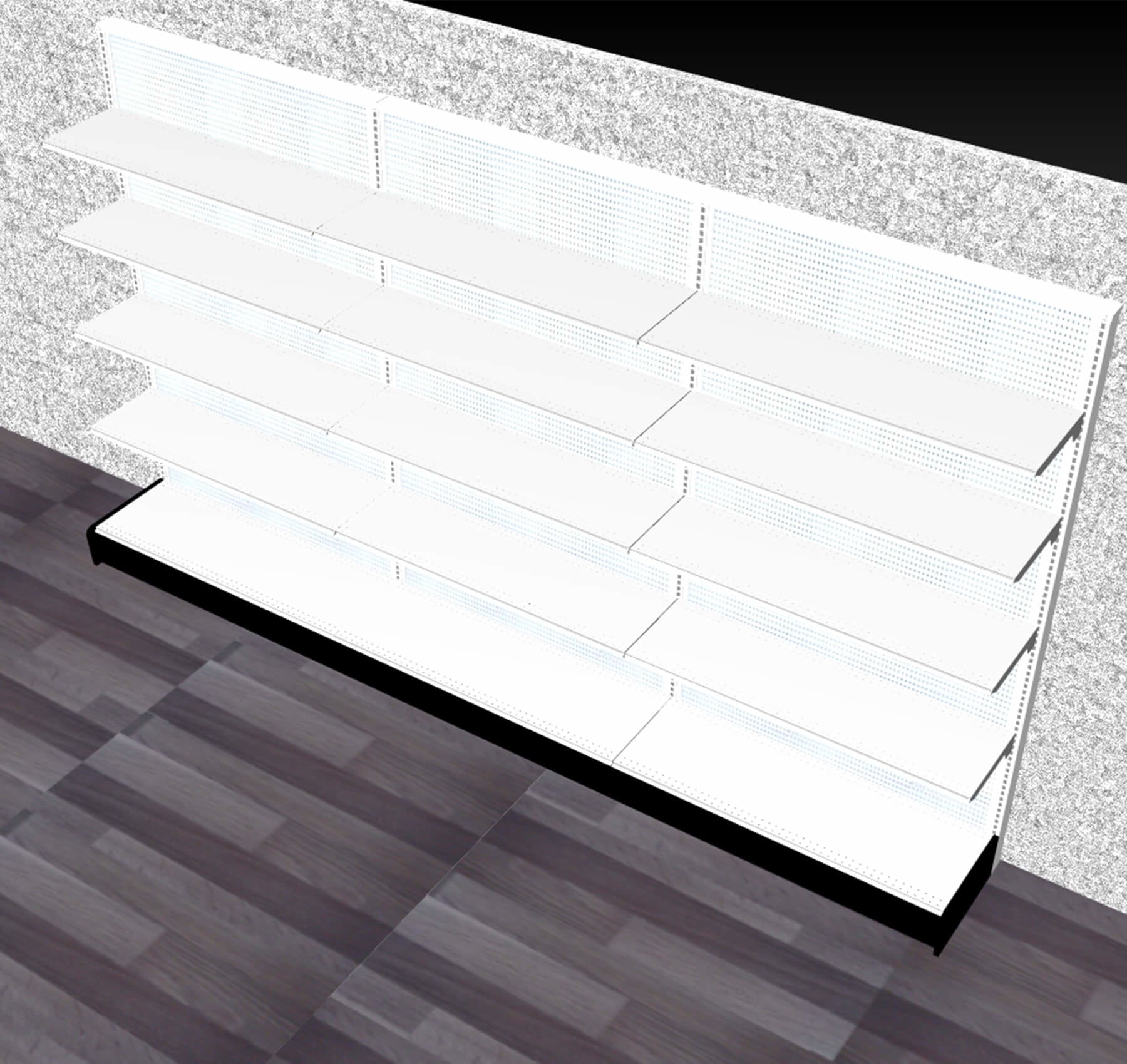 Étagère murale | système de rayonnage, section 84"H x 144"L x 16" base - Boutique de golf - Mobico Canada