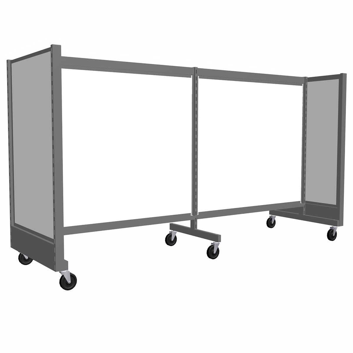Présentoir de gondole argent de 96'' en H | 2 sections de 48'' - Gondole HD encoches 1" - 2"cc - Mobico Canada