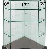 Présentoir vitré en coin verre sur verre - Comptoirs Vitrés - Mobico Canada