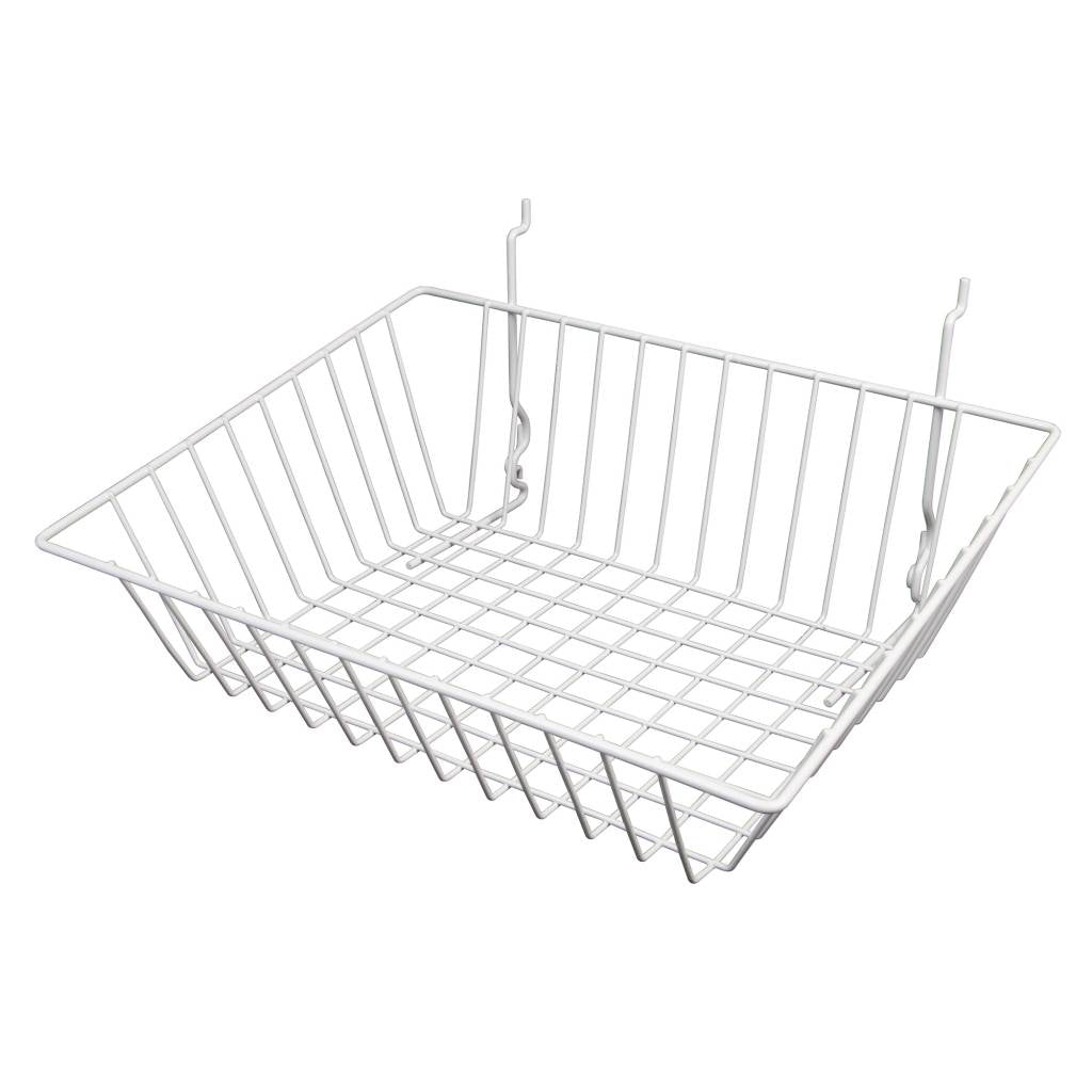 Panier 15" x 12" x 5"H noir ou blanc pour panneau perforé ou rainuré - Accessoires pour panneau perforé - Mobico Canada