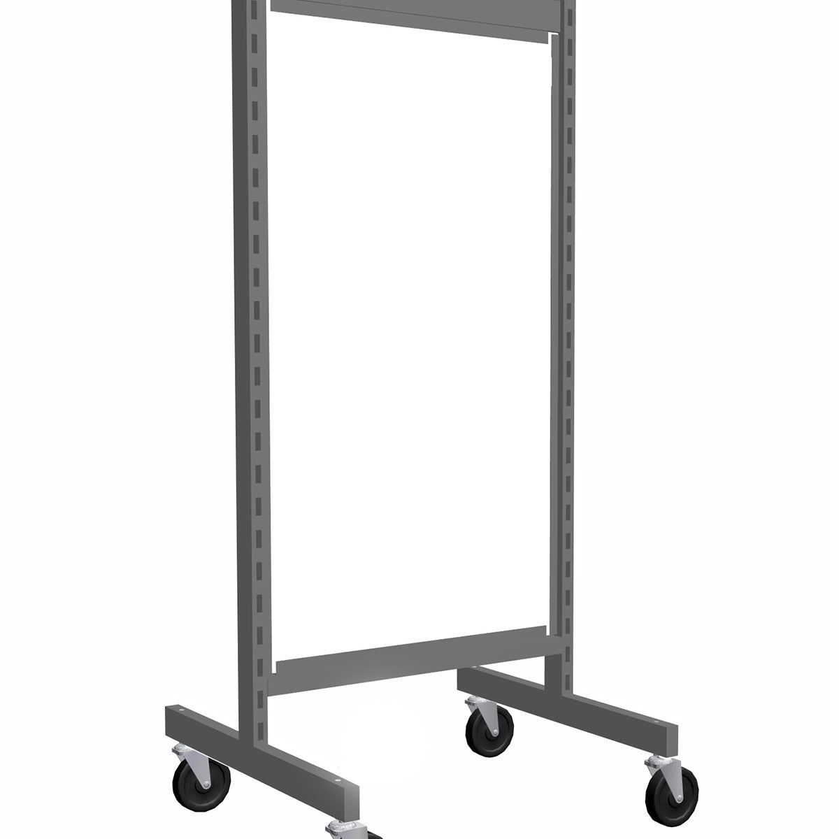 Présentoir de gondole argent de 24'' avec panneau de mélamine blanche - Gondole HD encoches 1" - 2"cc - Mobico Canada