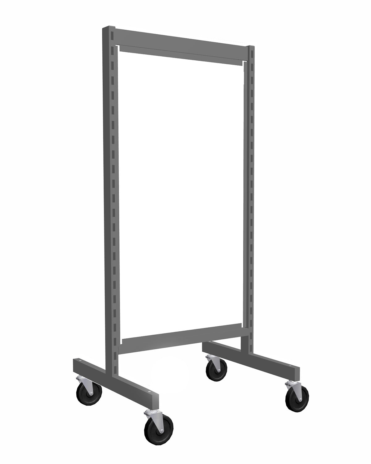 Présentoir de gondole argent de 24'' avec panneau de mélamine blanche - Gondole HD encoches 1" - 2"cc - Mobico Canada