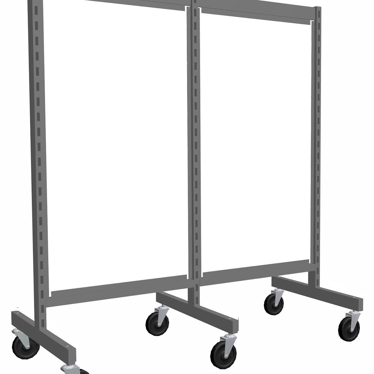 Présentoir de gondole argent de 48'' ( 2 sections de 24'' ) avec mélamine blanche. - Boutique de golf - Mobico Canada