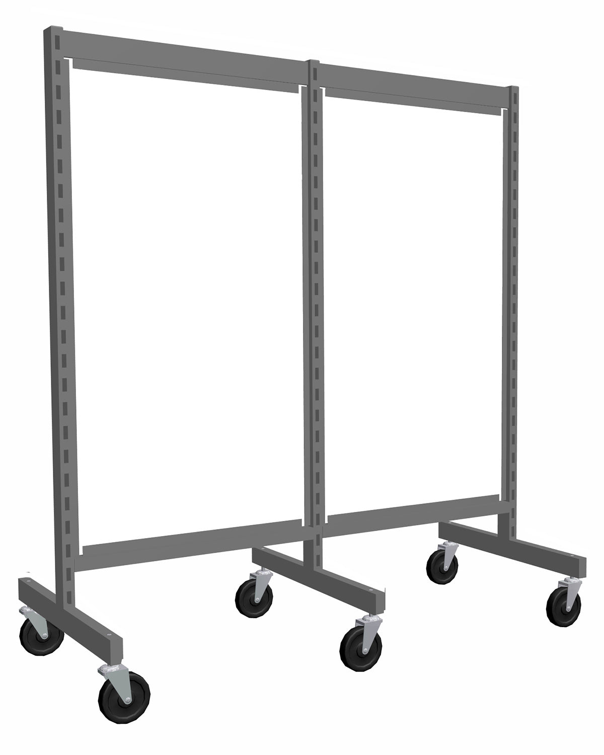 Présentoir de gondole argent de 48'' ( 2 sections de 24'' ) avec mélamine blanche. - Boutique de golf - Mobico Canada