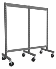 Présentoir de gondole argent de 48'' ( 2 sections de 24'' ) avec mélamine blanche. - Boutique de golf - Mobico Canada