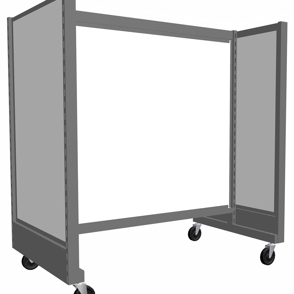 Présentoir de gondole de 48'' en H | Argent | Mélamine blanche. - Gondole HD encoches 1" - 2"cc - Mobico Canada