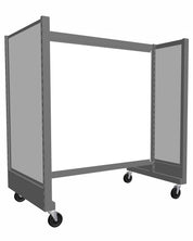 Présentoir de gondole de 48'' en H | Argent | Mélamine blanche. - Gondole HD encoches 1" - 2"cc - Mobico Canada