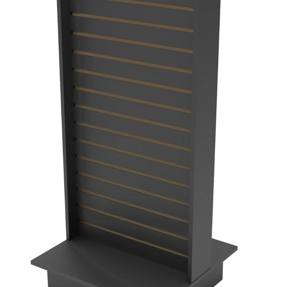 Présentoir de Gondole en slatwall - 2 voies 24"x 24"x 54"H blanc, érable et noir - Pharmacie - Mobico Canada