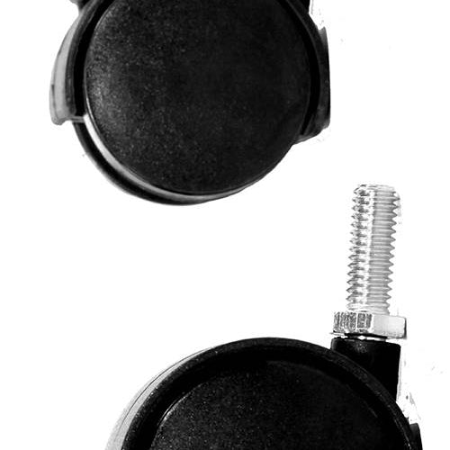 Roulette double en plastique 2” de diamètre, tige filetée 1” - Porte vêtement - Mobico Canada