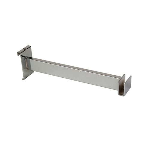 Support 12” pour pôle rectangulaire 1/2" x 1 - 1/2", chrome - Accessoires pour grille - Mobico Canada