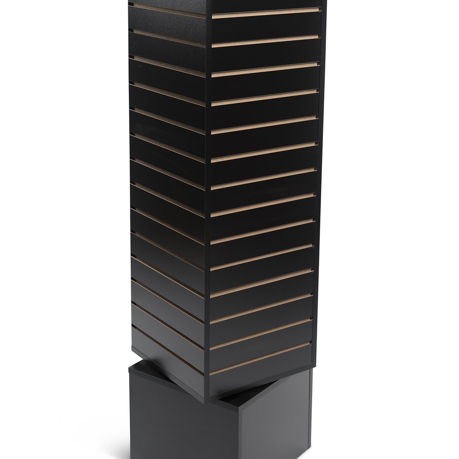 Tour pivotante en slatwall 12''x 12''x 54''H noir, blanc ou érable - Pharmacie - Mobico Canada