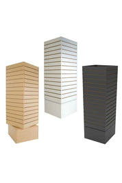 Tour pivotante en slatwall 16''x 16''x 60''H blanc, érable ou noire - Pharmacie - Mobico Canada