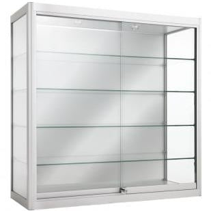 Caisson vitré en verre avec côté en aluminium 39 "x 39" x 6 Profondeur - Présentoirs de comptoir - Mobico Canada