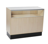 Comptoir vitré en mélamine 1/3 vision avec section rangement 48"