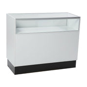 Comptoir vitré en mélamine 1/3 vision avec section rangement 48" - Comptoirs Vitrés - Mobico inc.