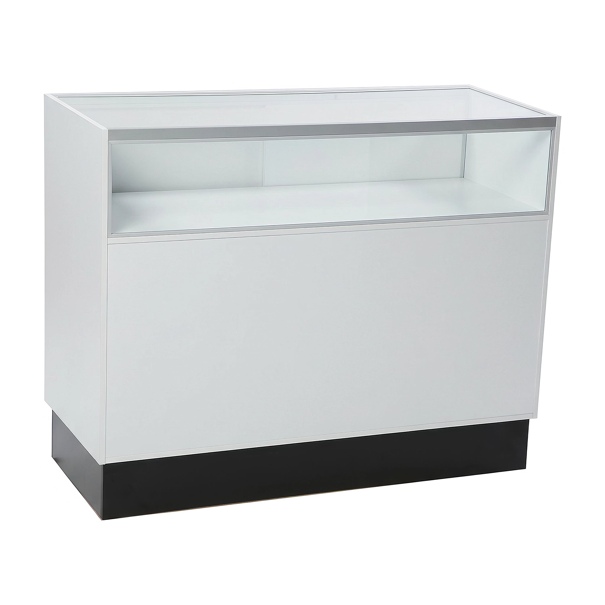 3 vision avec section rangement 48" - Comptoirs Vitrés - Mobico inc.