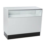 Comptoir vitré en mélamine 1/3 vision avec section rangement 48"