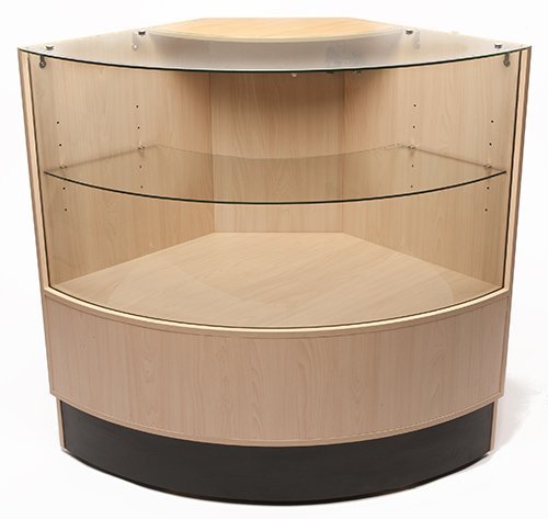 Comptoir vitré arrondi en mélamine - Comptoirs Vitrés - Mobico Canada