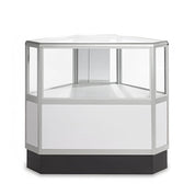 Comptoir vitré hexagonal 2/3 vision aluminium - Comptoirs Vitrés - Mobico inc.