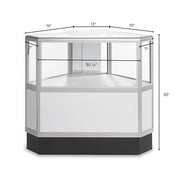 Comptoir vitré hexagonal 2/3 vision aluminium - Comptoirs Vitrés - Mobico inc.
