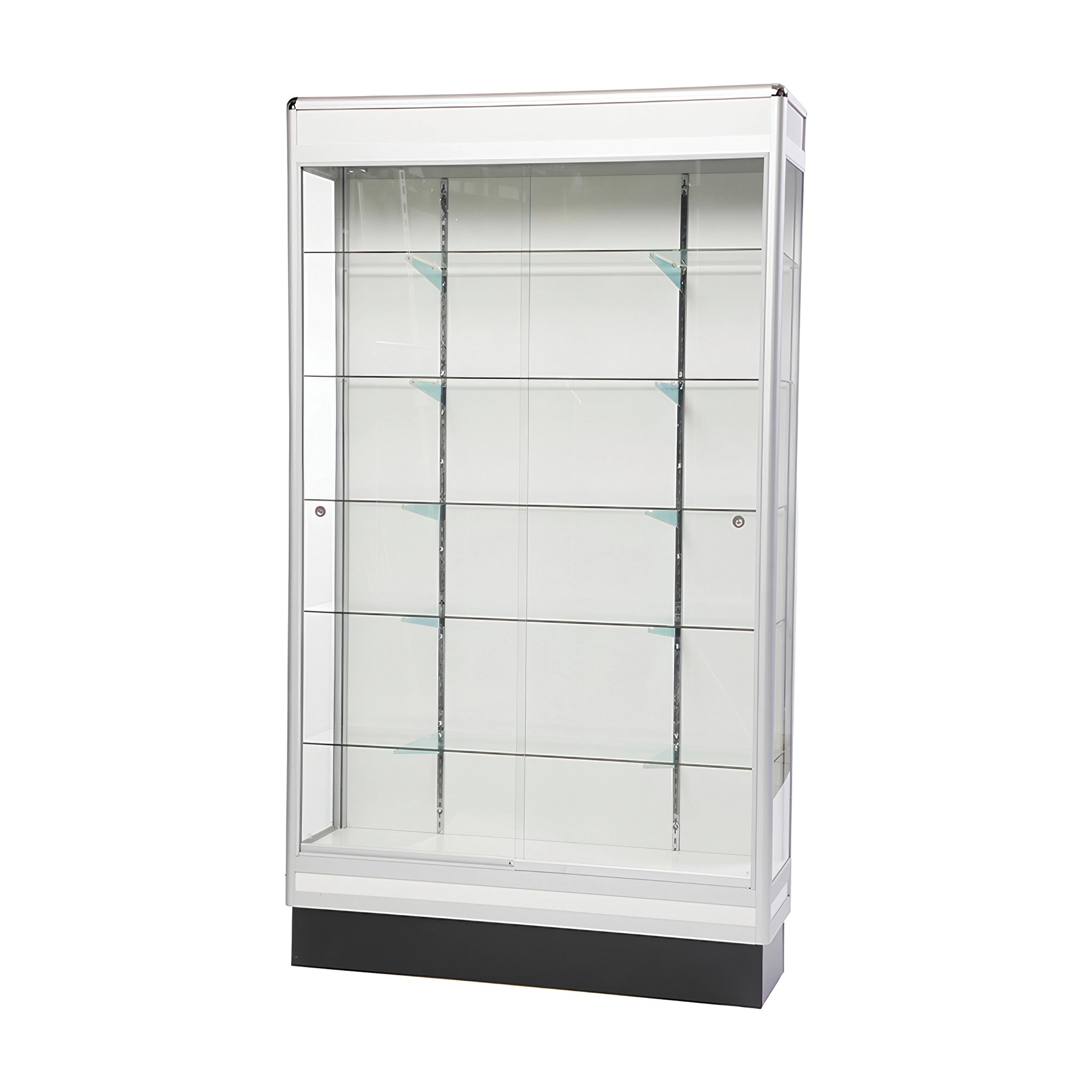 Présentoir vitré mural 84''H aluminium - Comptoirs Vitrés - Mobico inc.