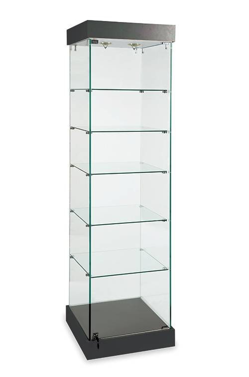 Tour vitrée 76" H - verre sur verre - 9.5mm - Comptoirs Vitrés - Mobico Canada