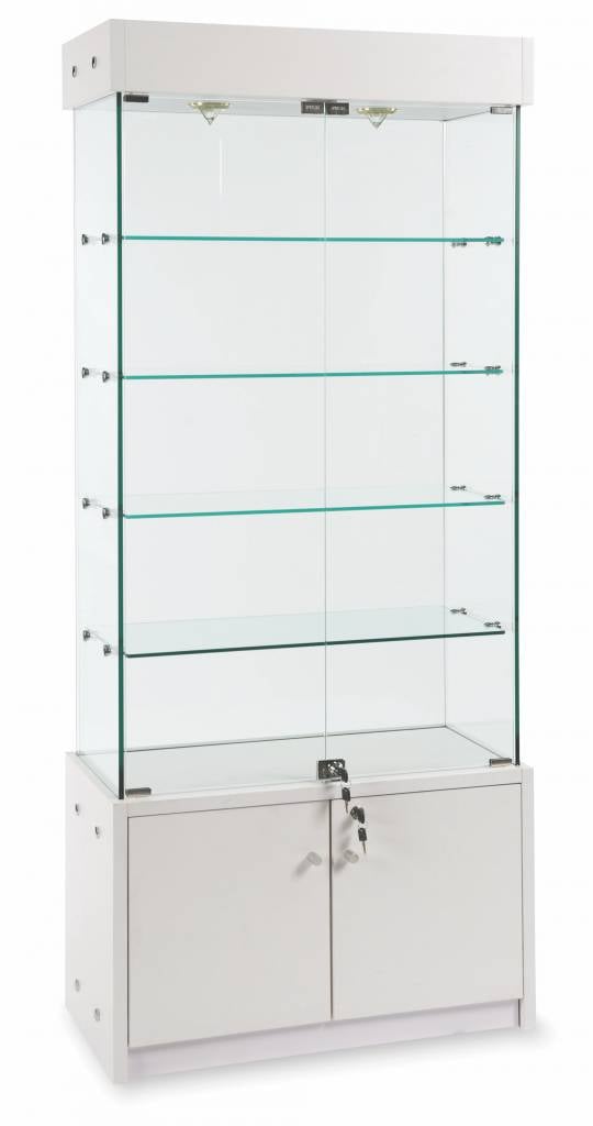 Vitrine murale ou centrale 72''H avec rangement - Comptoirs Vitrés - Mobico Canada