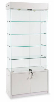 Vitrine murale ou centrale 72''H avec rangement - Comptoirs Vitrés - Mobico Canada