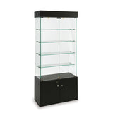 Floor Display Case with Melamine Storage and LED