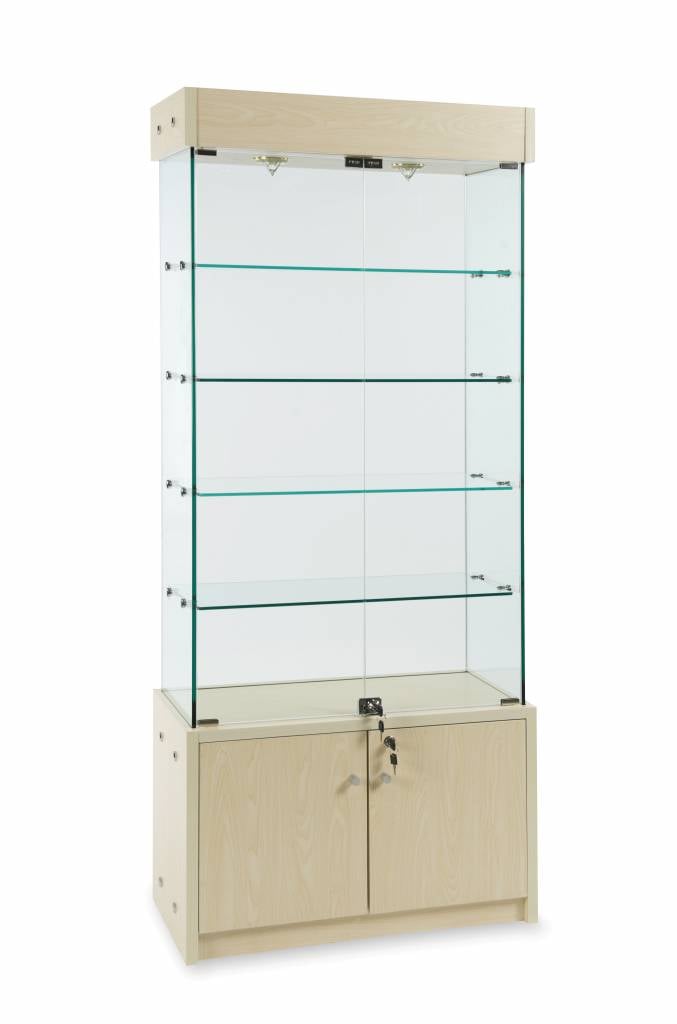 Vitrine murale ou centrale 72''H avec rangement - Comptoirs Vitrés - Mobico Canada