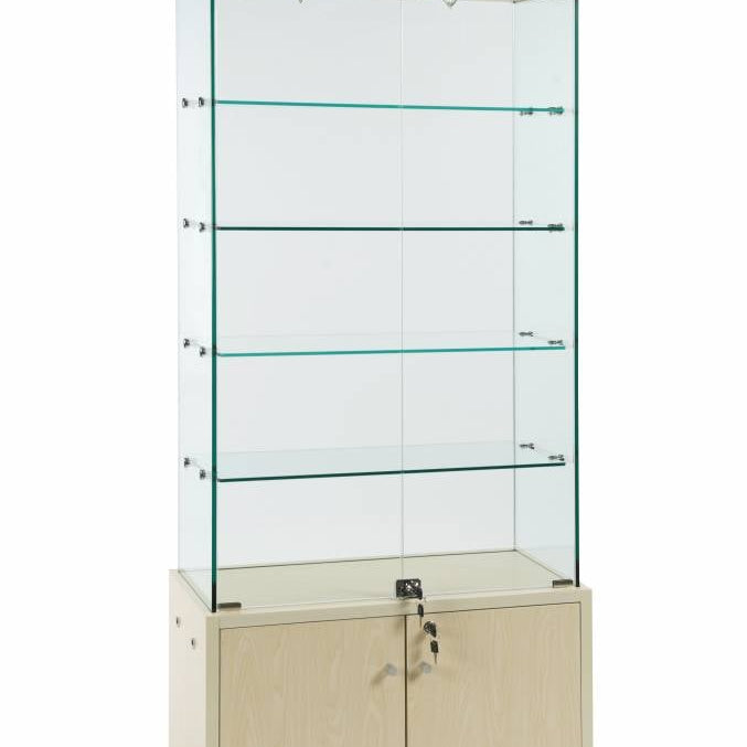 Vitrine murale ou centrale 72''H avec rangement - Comptoirs Vitrés - Mobico Canada