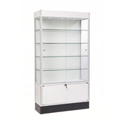 Wall glass display cabinet with locked storage 42” x 16” x 78”
