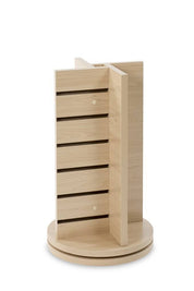 Tour de comptoir pivotante en CROIX 12"x 12"x 25"H, blanc ou érable - Présentoirs de comptoir - Mobico Canada