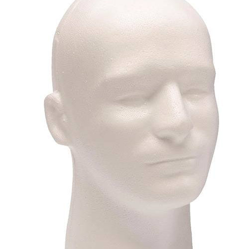 Tête d’homme avec cou, 12''H, styromousse blanc - Tête - Mobico Canada