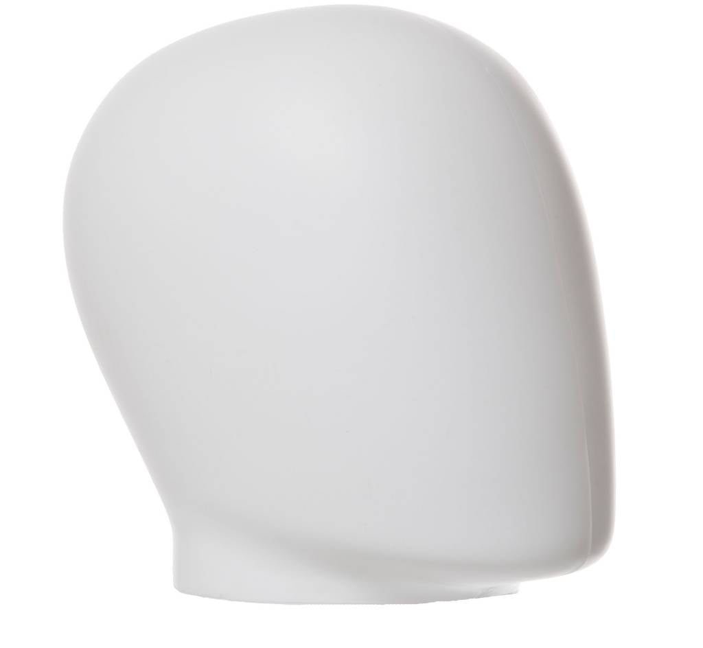 Tête d'oeuf homme sans cou 8.5"H, plastique moulé blanc mat - Tête - Mobico Canada