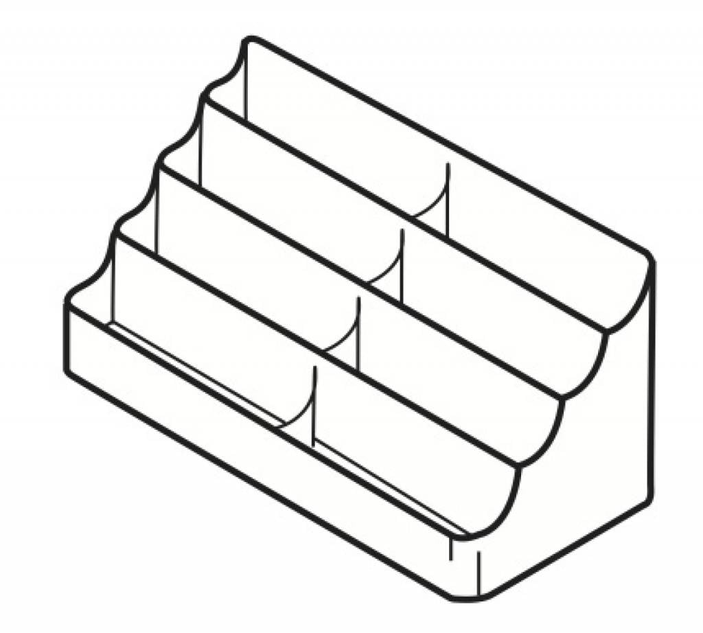 Support à cartes de comptoir, 8 casiers 8" X 3 - 1/2 X 4"H - Accessoires de présentation - Mobico Canada