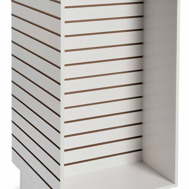 Gondole de slatwall en ''H'' 24"x 24"x 54"H noir, blanc ou érable - Tour pivotante & îlot - Mobico Canada
