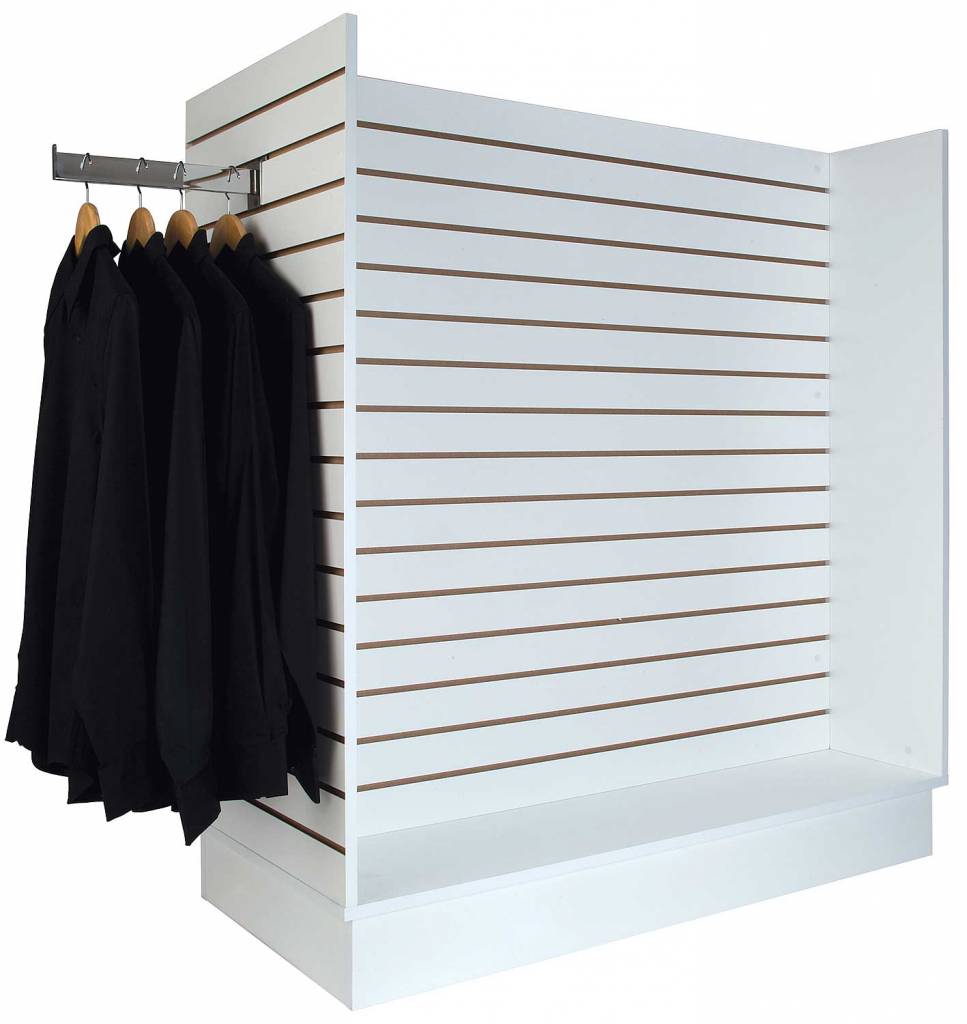 Présentoir de Gondole en H 48"x 24"x 54"H blanc, érable ou noir - Tour pivotante & îlot - Mobico Canada