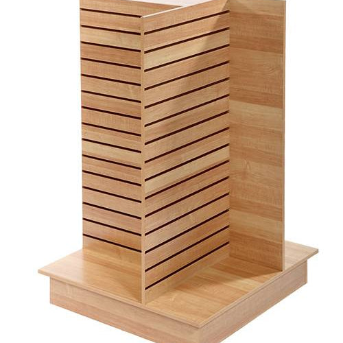 Gondole de slatwall en croix 4 côtés 36’’x 36’’x 54’’H noir, blanc ou érable  - Pharmacie - Mobico Canada