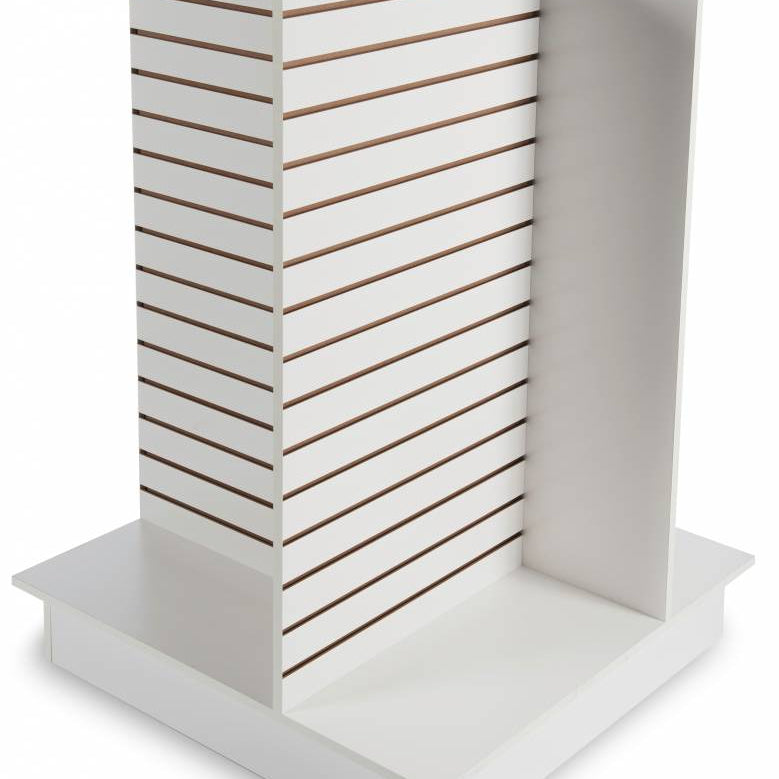 Gondole de slatwall en croix 4 côtés 36’’x 36’’x 54’’H noir, blanc ou érable  - Pharmacie - Mobico Canada