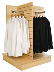 Gondole de slatwall en croix 4 côtés 36’’x 36’’x 54’’H noir, blanc ou érable  - Pharmacie - Mobico Canada