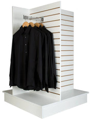 Gondole de slatwall en croix 4 côtés 36’’x 36’’x 54’’H noir, blanc ou érable  - Pharmacie - Mobico Canada