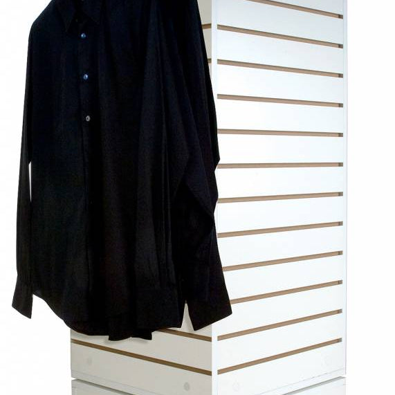 Tour pivotante en slatwall 16''x 16''x 60''H blanc, érable ou noire - Pharmacie - Mobico Canada