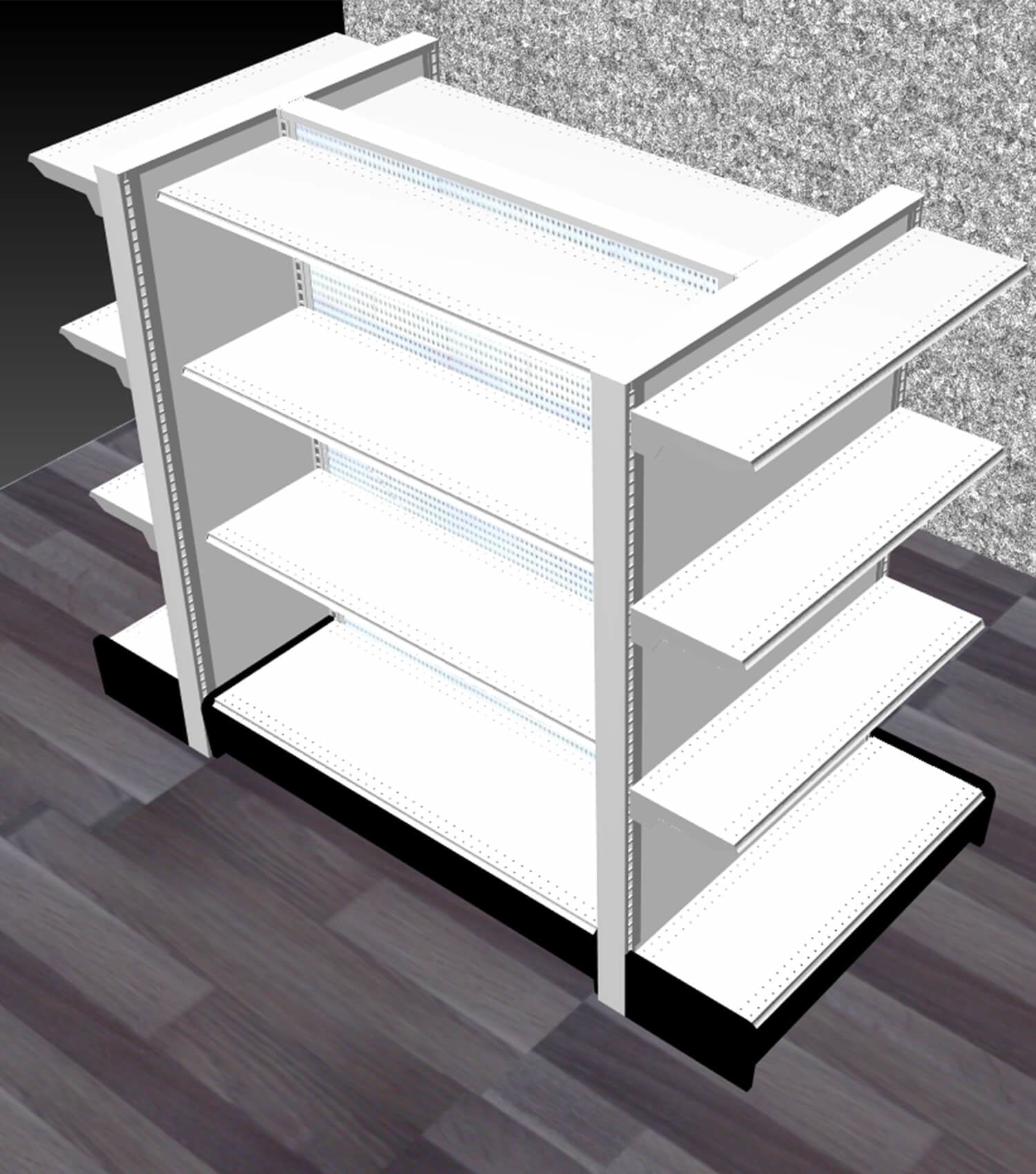Présentoir de gondole double | bout d'îlot, 54"H x 48"L x 24" - Étagère commerciale, gondole, murale et Îlot de magasin - Mobico Canada