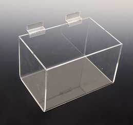 Boîte en acrylique 7" x 4 - 1/2" x 4 - 1/2" pour slatwall - Accessoires pour panneaux rainuré - Mobico Canada