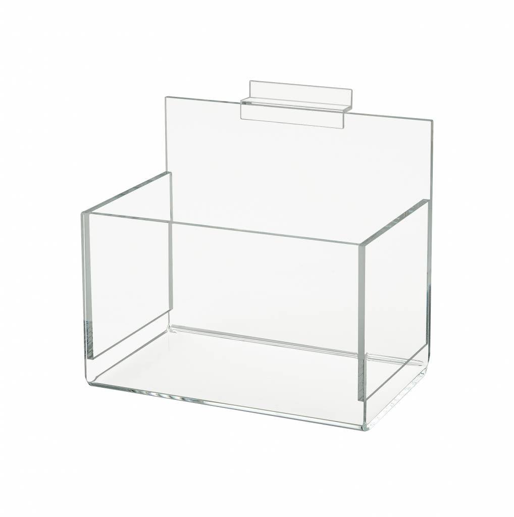 Boîte en acrylique 7" x 4 - 1/2" x 4 - 1/2" pour slatwall - Accessoires pour panneaux rainuré - Mobico Canada