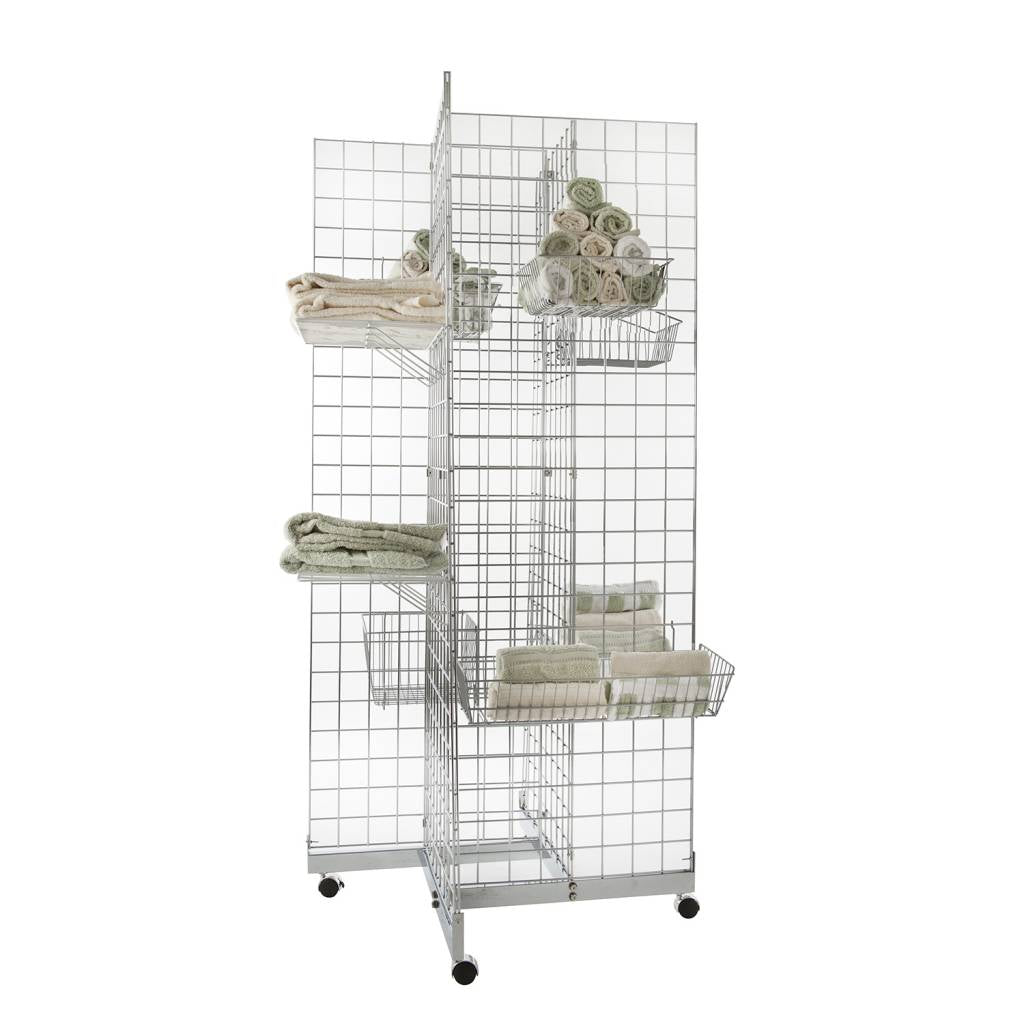 Base 4 côtés sur roues pour grilles & slatgrilles 24"L - Présentoirs pour vos événements - Mobico Canada