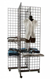 Base 4 côtés sur roues pour grilles & slatgrilles 24"L - Présentoirs pour vos événements - Mobico Canada